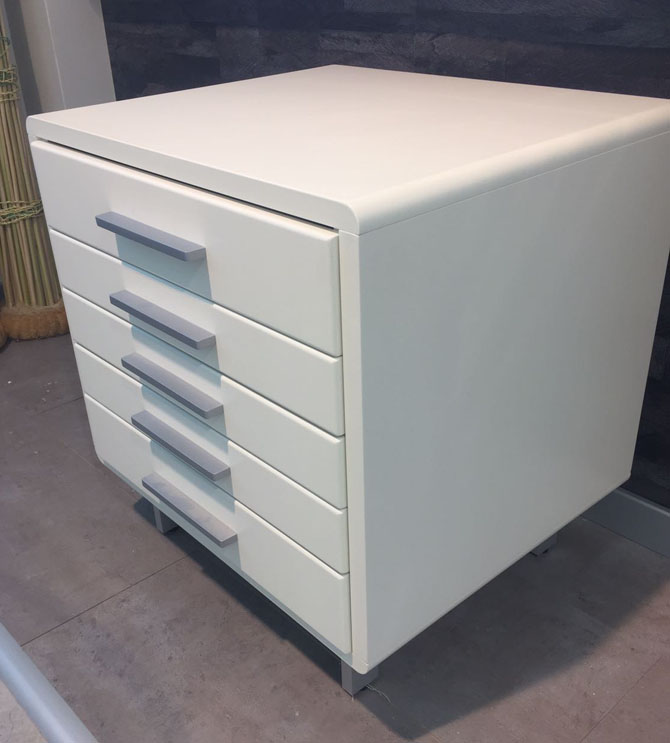 Trade Shop - Porta Oggetti Cassettiera Colonna Con 3 Cassetti Legno Co Chic Arredamento
