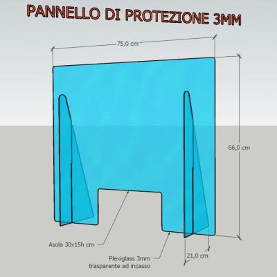 Pannello Di Protezione per Covid 19 da 75cm sp. 3mm