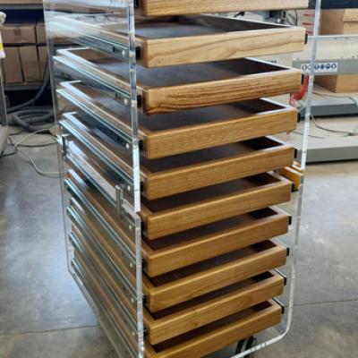 Cassettiera a 10 cassetti in plex