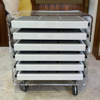 Cassettiera a 6 cassetti in plex